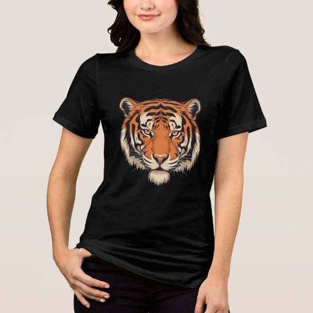 Furchtloser Tiger Head T - Shirt Design - Bold Wil (Vorderseite)