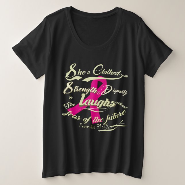 Furchtloses Brustkrebsbewusstsein Große Größe T-Shirt (Design vorne)