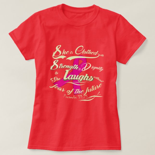 Furchtloses Brustkrebsbewusstsein T-Shirt (Design vorne)