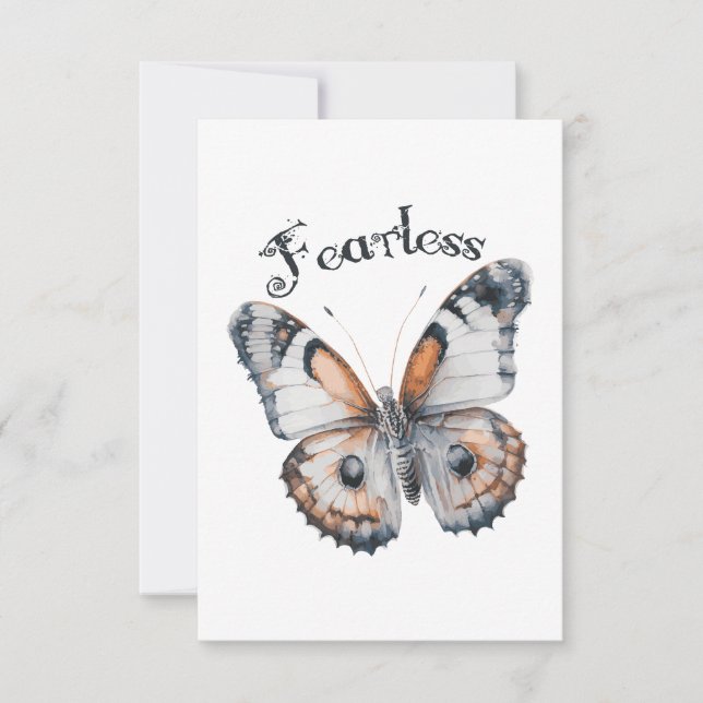 Furchtloses Butterfly-Aquarellbild, Angst Dankeskarte (Vorderseite)