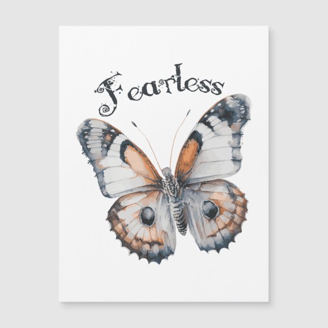 Furchtloses Butterfly-Aquarellbild, Angst Magnetkarte (Vorderseite)