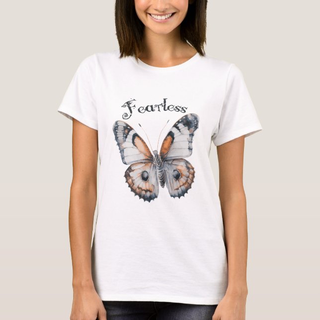 Furchtloses Butterfly-Aquarellbild, Angst T-Shirt (Vorderseite)