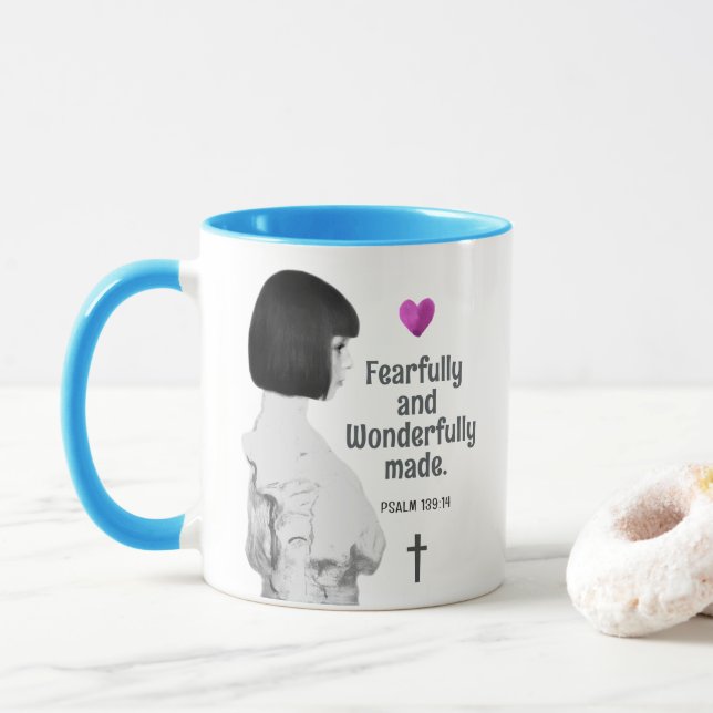 Furchtvoll und wunderbar Made Niedlich Girl Christ Tasse (Mit Donut)