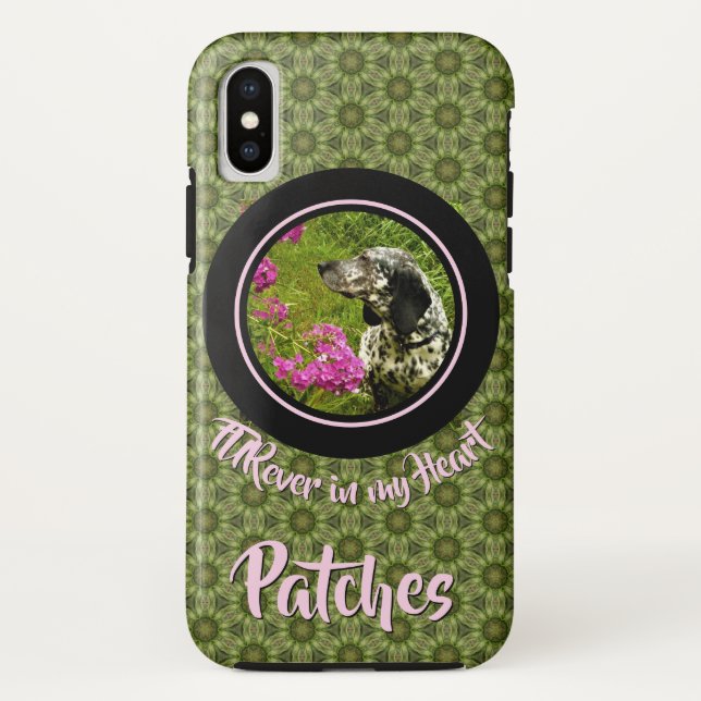 FURever in my Heart Green Pattern Pet Template Case-Mate iPhone Hülle (Rückseite)
