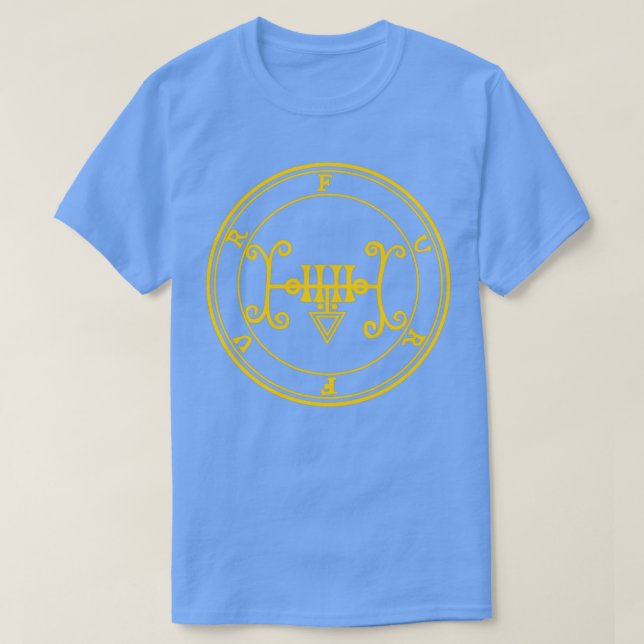 Furfur-Sigil-Lehren über geheimes Gelb T-Shirt (Design vorne)