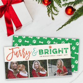 Furie & Bright Typografie Hund Lover 3 Foto Hausti Feiertagskarte