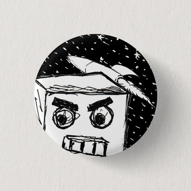 Furies Fast KARL der Roboter mit Rakete im All Button (Vorderseite)