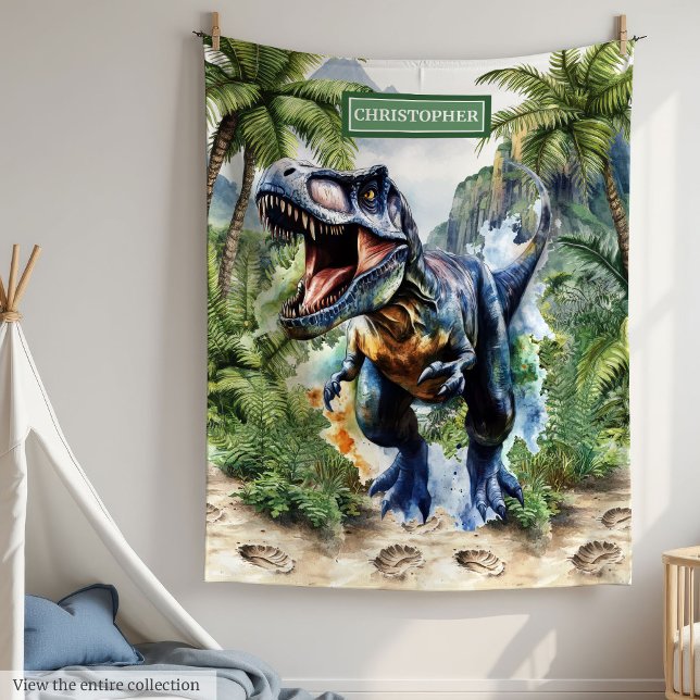 Furious T-Rex Dinosaur Blanket Personalisiert Cust Fleecedecke (Furious T-Rex Dinosaur Blanket Personalized Custom)