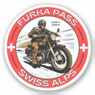 Furka-Pass - Schweizer Gebirgspass-Straßenreise Mo Aufkleber