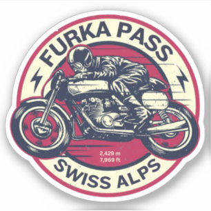 Furka-Pass - Schweizer Gebirgspass-Straßenreise Mo Aufkleber