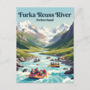 Furka Reuss Fluss Schweiz Postkarte