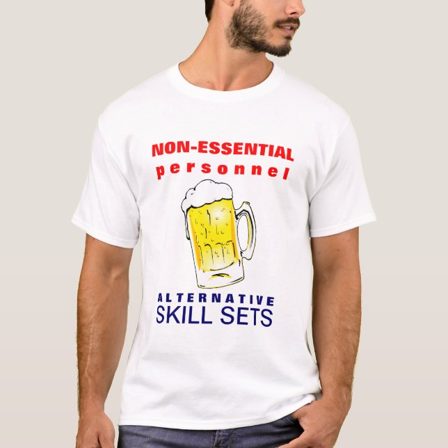 Furloughed Bier, das lustiges T-Shirt trinkt (Vorderseite)