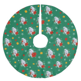 Furore Weihnachten/Winterhund Samoyed Polyester Weihnachtsbaumdecke