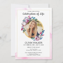 Furple Blume Beerdigung feiert Leben Einladung