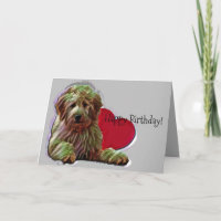 Furry Apricot Goldendoodle Digitale Liebe Herz