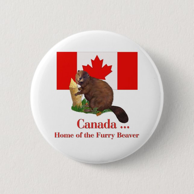 Furry Beaver Button (Vorderseite)