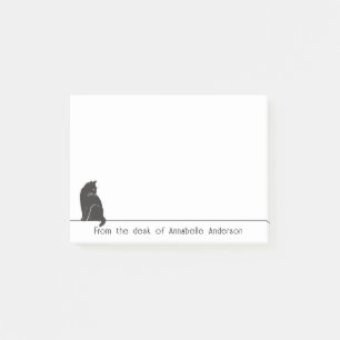 Furry Black Cat Personalize Notes Post-it Klebezettel