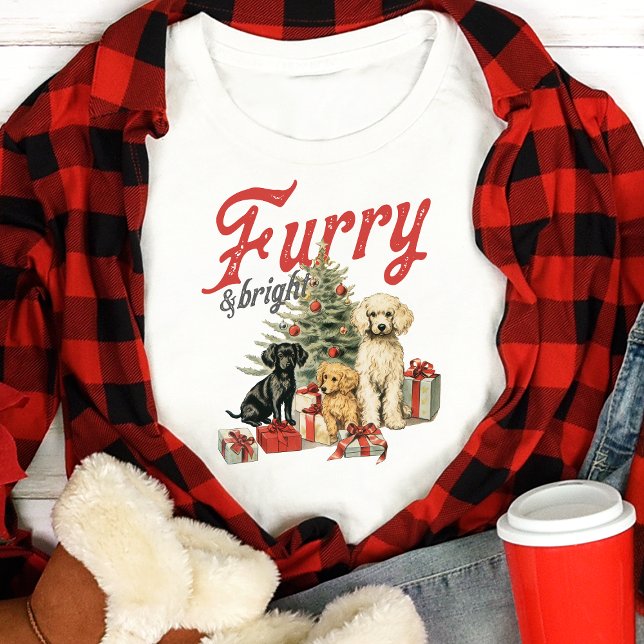 Furry & Bright Dog Lover Christmas Tri-Blend Shirt (Von Creator hochgeladen)