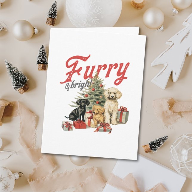 Furry & Bright Illustriert Hund Weihnachtsgrüße Karte (Furry & Bright Illustrated Dog Christmas Greeting Card
)