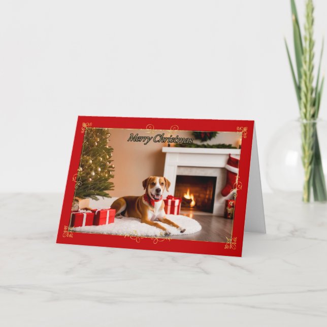 Furry Buddy Christmas Card Karte (Vorderseite)