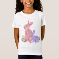Furry Bunnies Pink Lila Ostereier Wasserfarbe