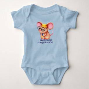 Furry Cheese Man Business Mouse Krawatte Nerdy Baby Strampler