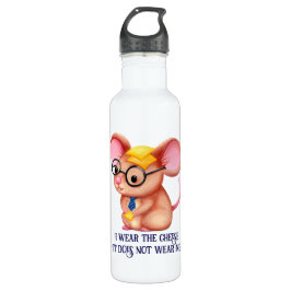 Furry Cheese Man Business Mouse Tie Glasses Nerdy Edelstahlflasche