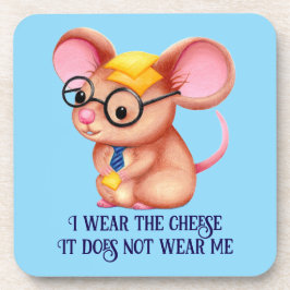 Furry Cheese Man Business Mouse Tie Glasses Nerdy Getränkeuntersetzer