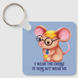Furry Cheese Man Business Mouse Tie Glasses Nerdy Schlüsselanhänger
