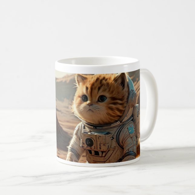 Furry Chubby Little Garfield Cub sur Mars Mug (Devant droit)