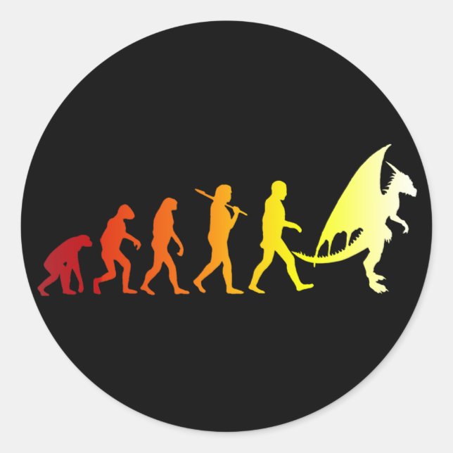 Furry-Evolution Runder Aufkleber (Vorderseite)
