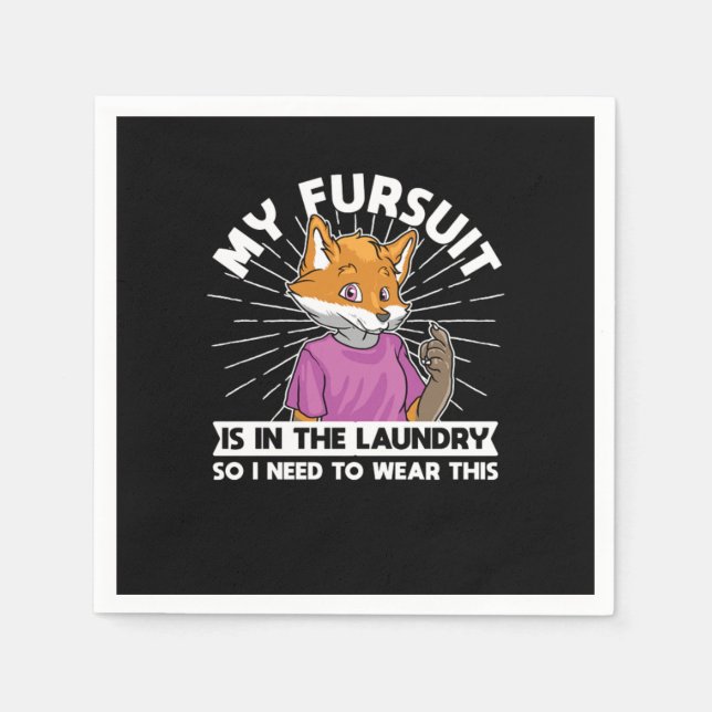 Furry Fandom Furries Fursona Fursuit Serviette (Vorderseite)
