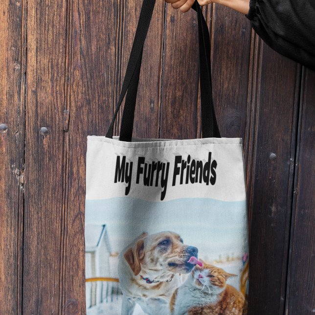 Furry Friends Cat and Dog Photo    Tasche (Von Creator hochgeladen)