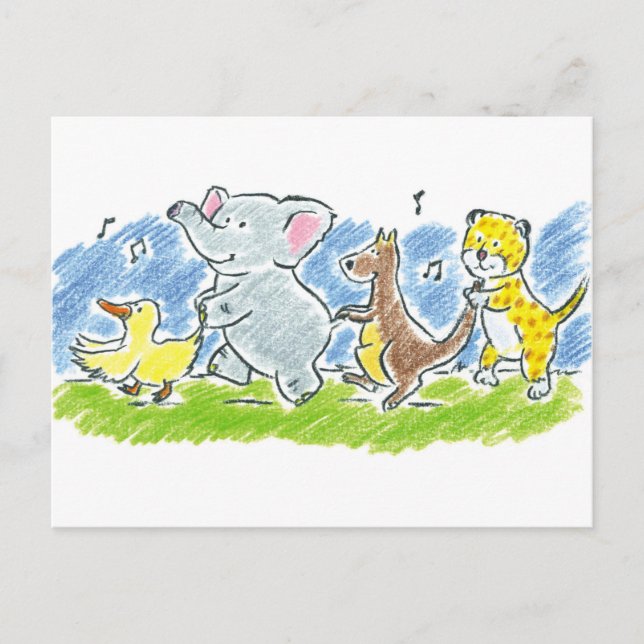 Furry Friends Conga Postcard Postkarte (Vorderseite)