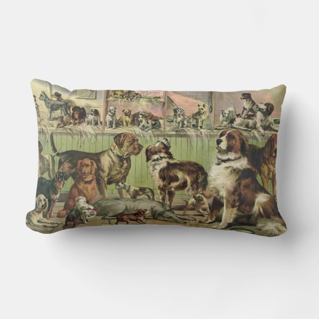 Furry Friends Dog Lovers Lumbar Pillow Lendenkissen (Vorderseite)