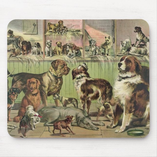 Furry Friends Hund liebt Maus Pad Mousepad (Vorne)