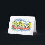 Furry Friends Kanu geklappte Grußkarte Karte<br><div class="desc">Ich zeichn gerne niedliche Karikaturentiere und gewollt Szenen, wo ALLE Tiere miteinander auskommen.</div>