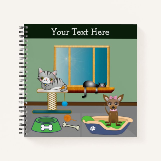Furry Friends Personalisiert Notizbuch (Vorderseite)