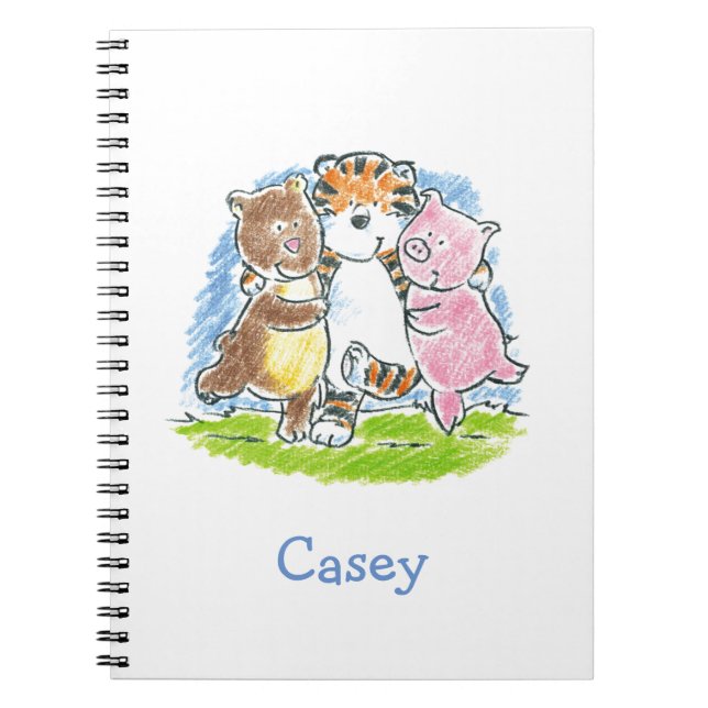 Furry Friends Trio Spiral Notebook Notizblock (Vorderseite)