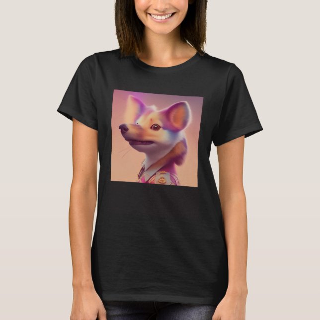 Furry Fuzzy Sneaky Squirrel Ferret Animal Peach Go T-Shirt (Vorderseite)