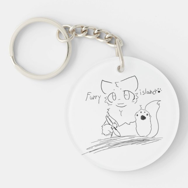furry island fox and furry island mark key ring (Devant)