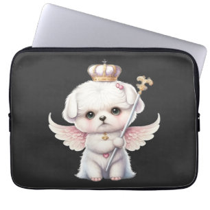 Furry Joy: Angel Wing Maltese Dog Welppy Gift Laptopschutzhülle