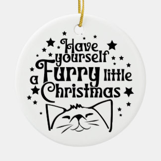 Furry Little Christmas | beidseitig Keramik Ornament