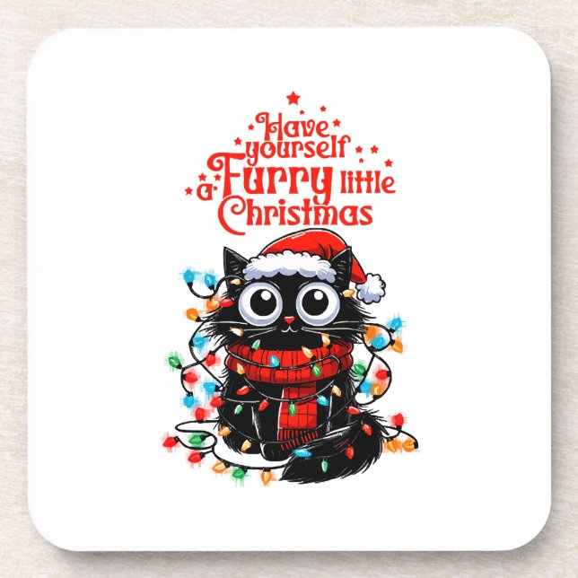 Furry Little Christmas Getränkeuntersetzer (Vorderseite)