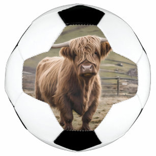 **"Furry Majestät: The Wooly Brown Highland Cow"** Fußball