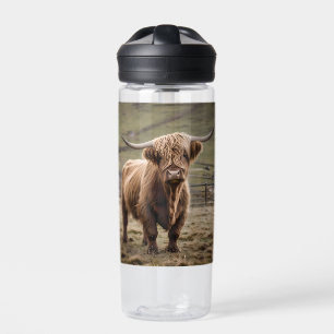 **"Furry Majestät: The Wooly Brown Highland Cow"** Trinkflasche