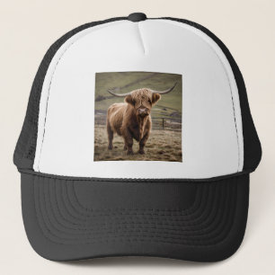**"Furry Majestät: The Wooly Brown Highland Cow"** Truckerkappe