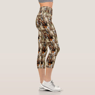 "Furry Moments: An Alpaca Foto Collage" Capri Leggings
