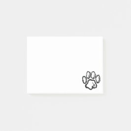Furry Paw Print Post-it Klebezettel