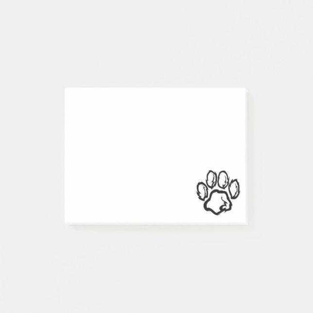 Furry Paw Print Post-it Klebezettel (Vorderseite)